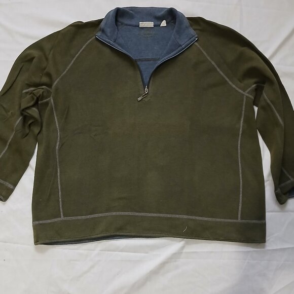 Tommy Bahama Mens Green/Gray Quarter Zip Pullover Sweater Sz XXL‎ - Picture 1 of 5